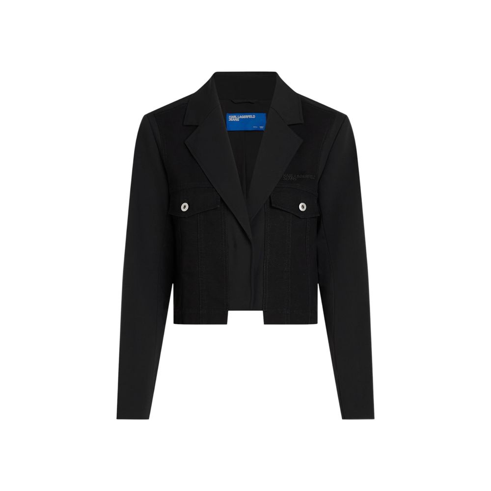 Karl Lagerfeld Black Polyester Blazer - KLJ Utility Blazer