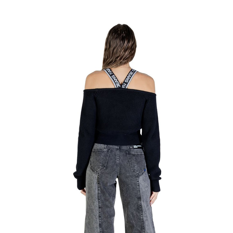 Karl Lagerfeld KLJ Cut-Out Black Cotton Sweatshirt for Women