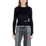 Karl Lagerfeld Black Viscose Mock Neck Sweater for Women