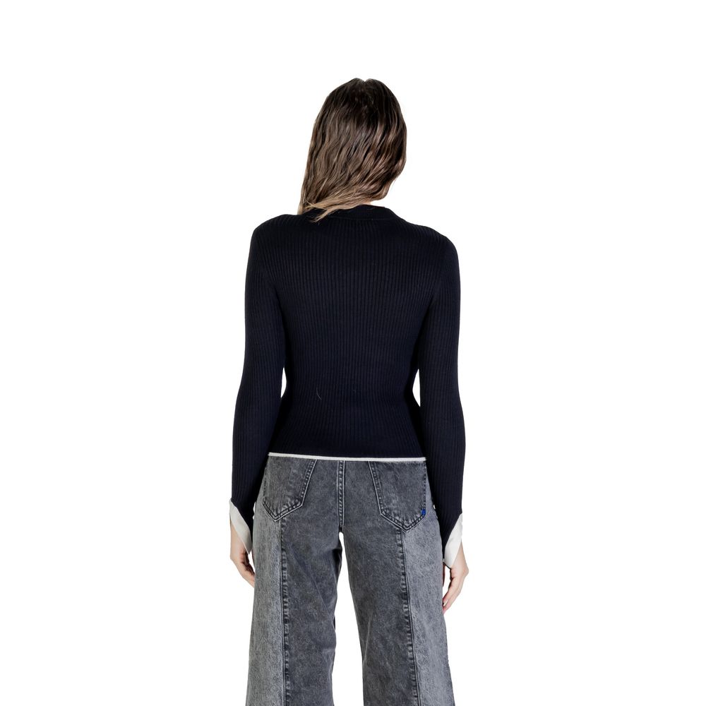 Karl Lagerfeld Black Viscose Mock Neck Sweater for Women