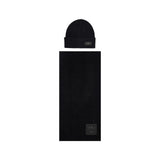 Liu Jo Black Polyester Beanie and Scarf Set