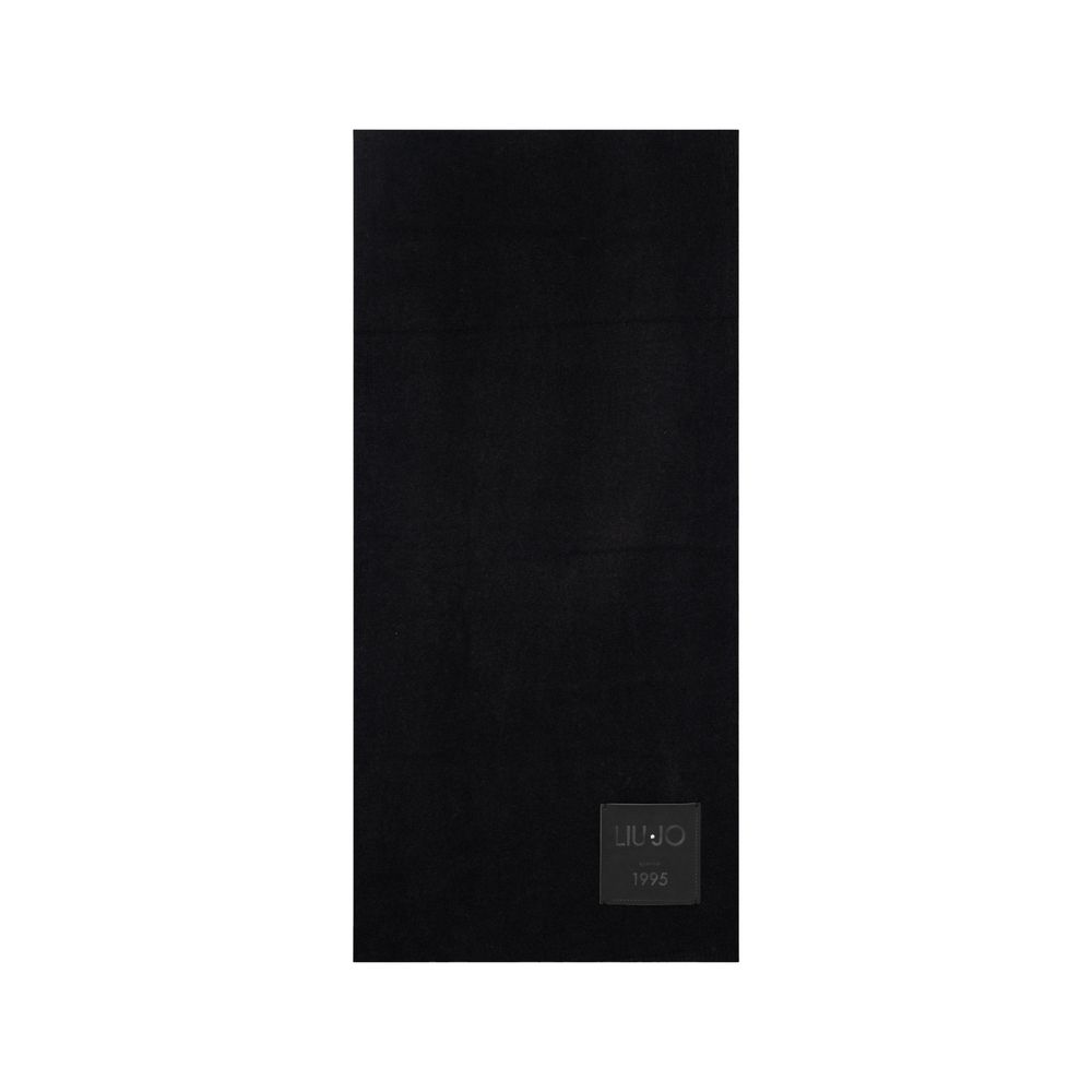 Liu Jo Black Polyester Beanie and Scarf Set