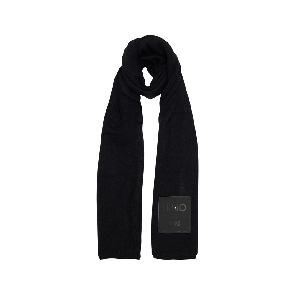 Liu Jo Black Polyester Beanie and Scarf Set