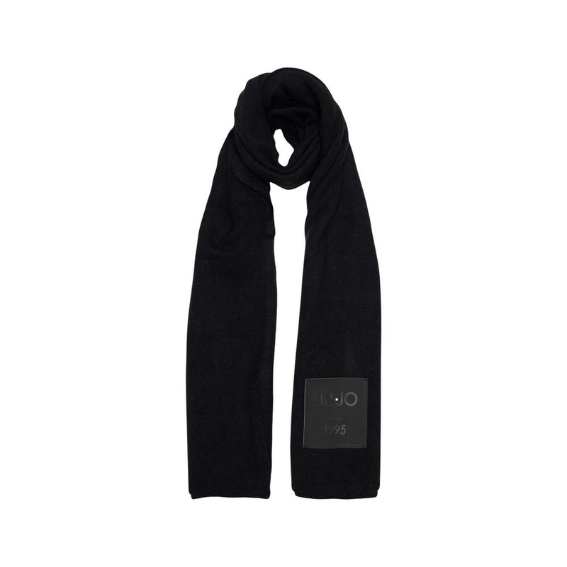 Liu Jo Black Polyester Beanie and Scarf Set