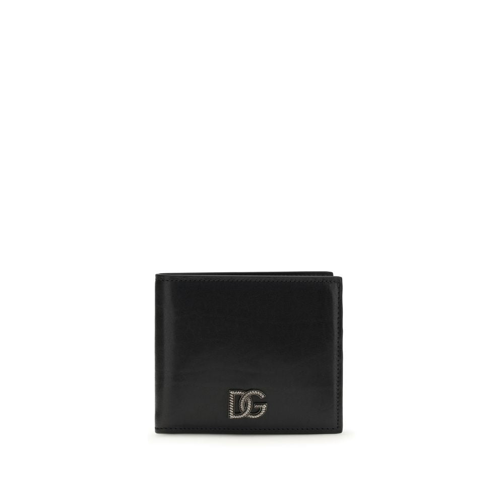 Portefeuille Dolce & Gabbana en cuir de veau noir Bos Taurus