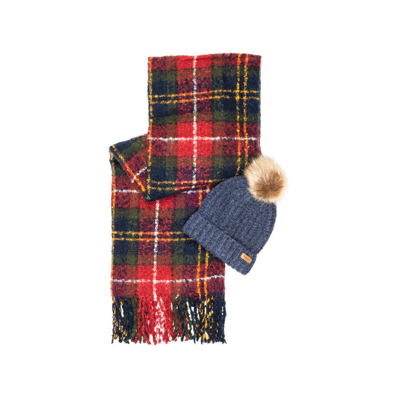 Barbour Bordeaux Polyester Scarf - Elegant Tartan Design