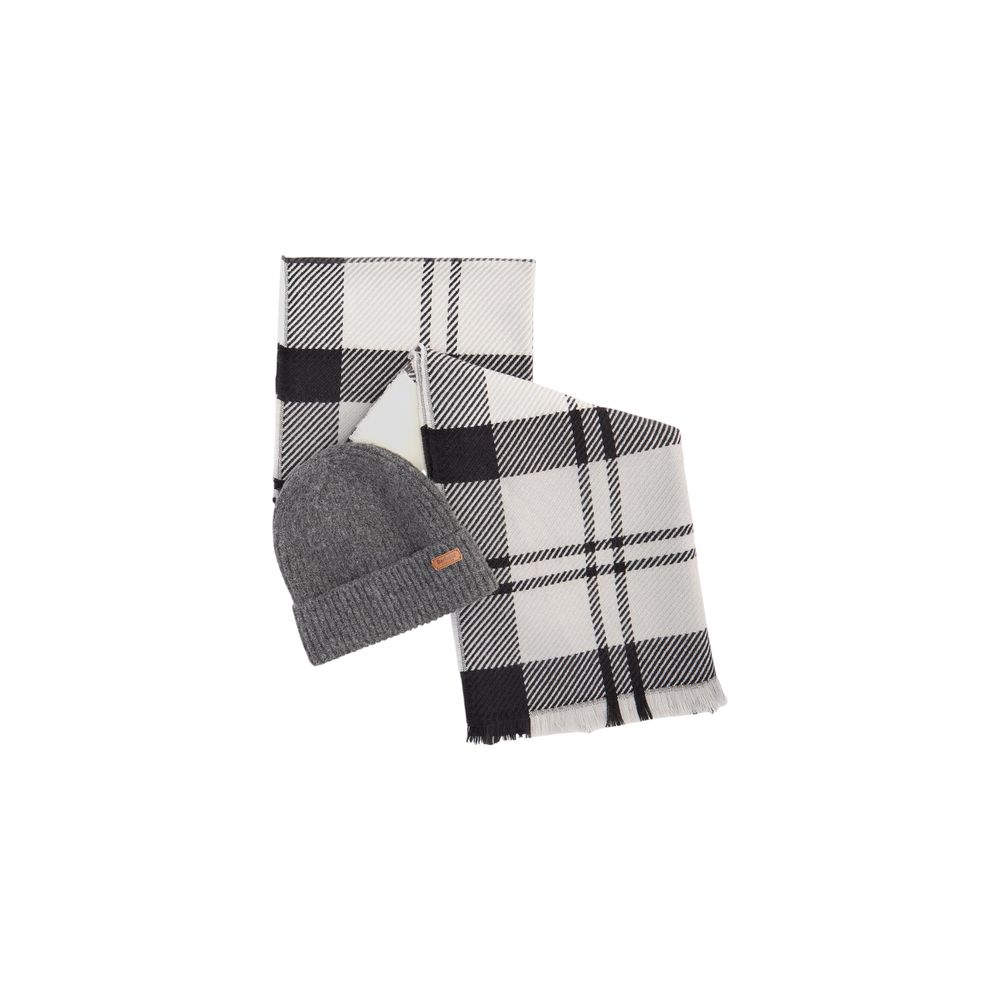 Barbour Pendle Gray Beanie and Blair Scarf Set