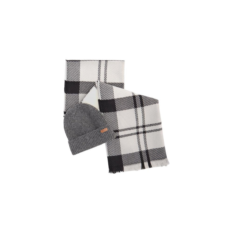 Barbour Pendle Gray Beanie & Blair Scarf Set