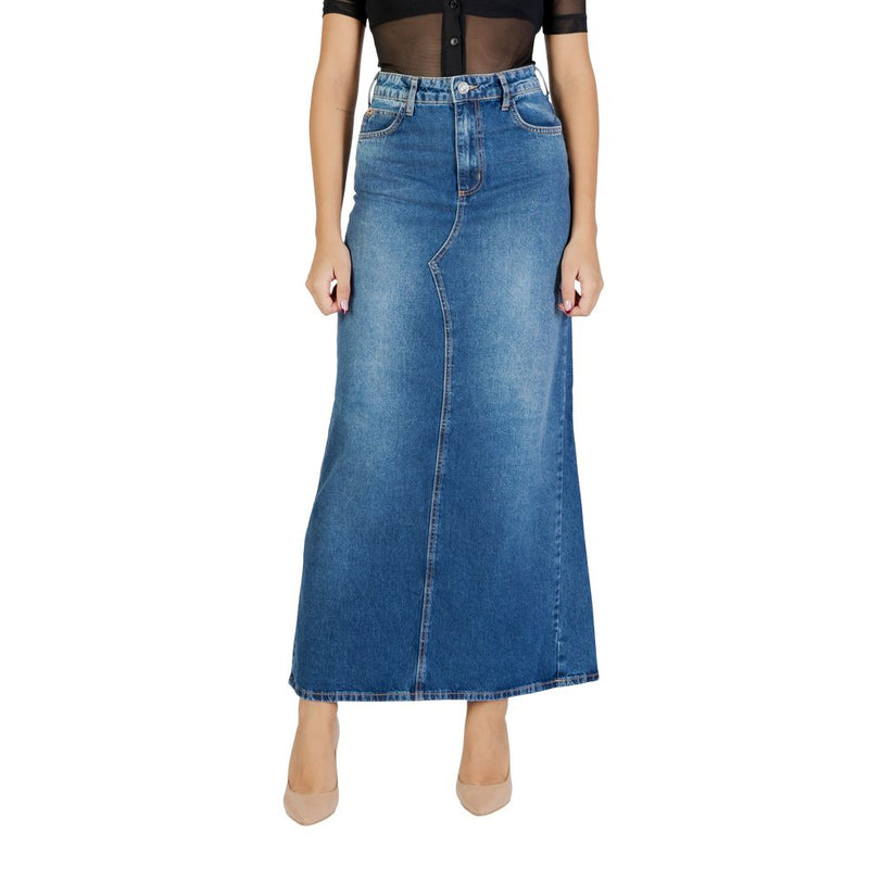 Colcci Blue Cotton Long Skirt - Timeless Elegance