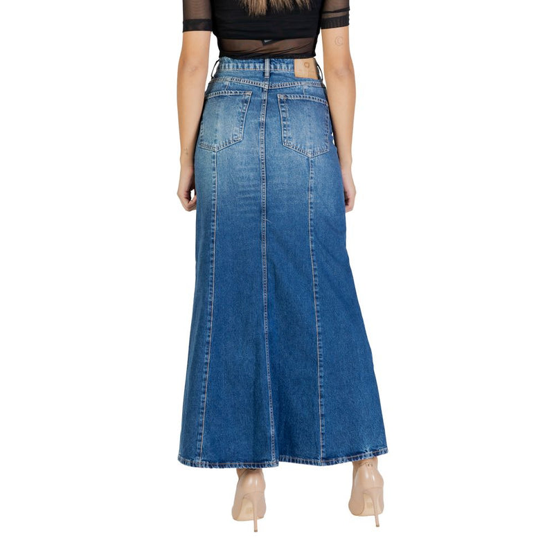 Colcci Blue Cotton Long Skirt - Timeless Elegance