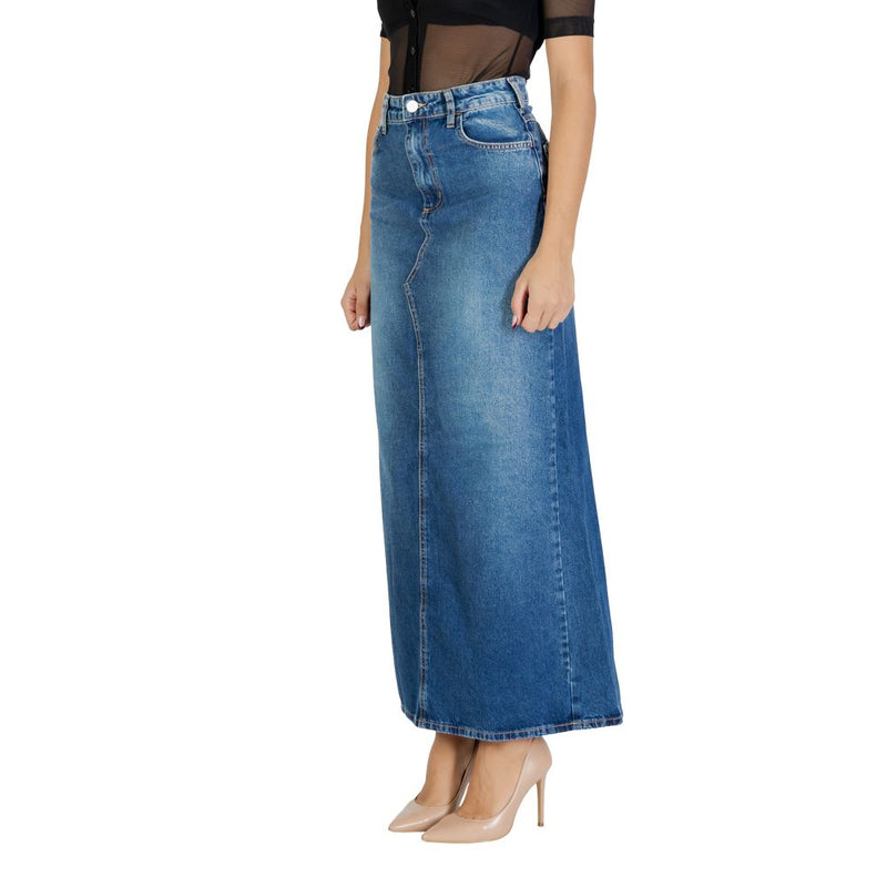 Colcci Blue Cotton Long Skirt - Timeless Elegance