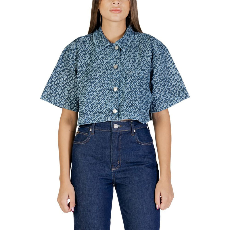 Colcci Blue Cotton Shortsleeve Shirt - Trendy Women's Top