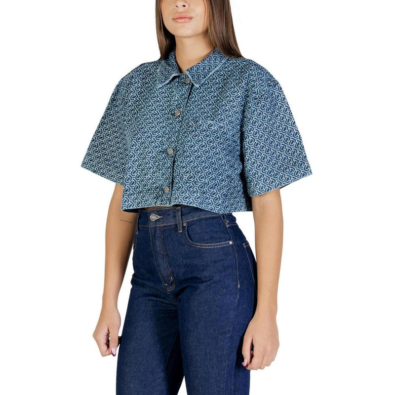 Colcci Blue Cotton Shortsleeve Shirt - Trendy Women's Top