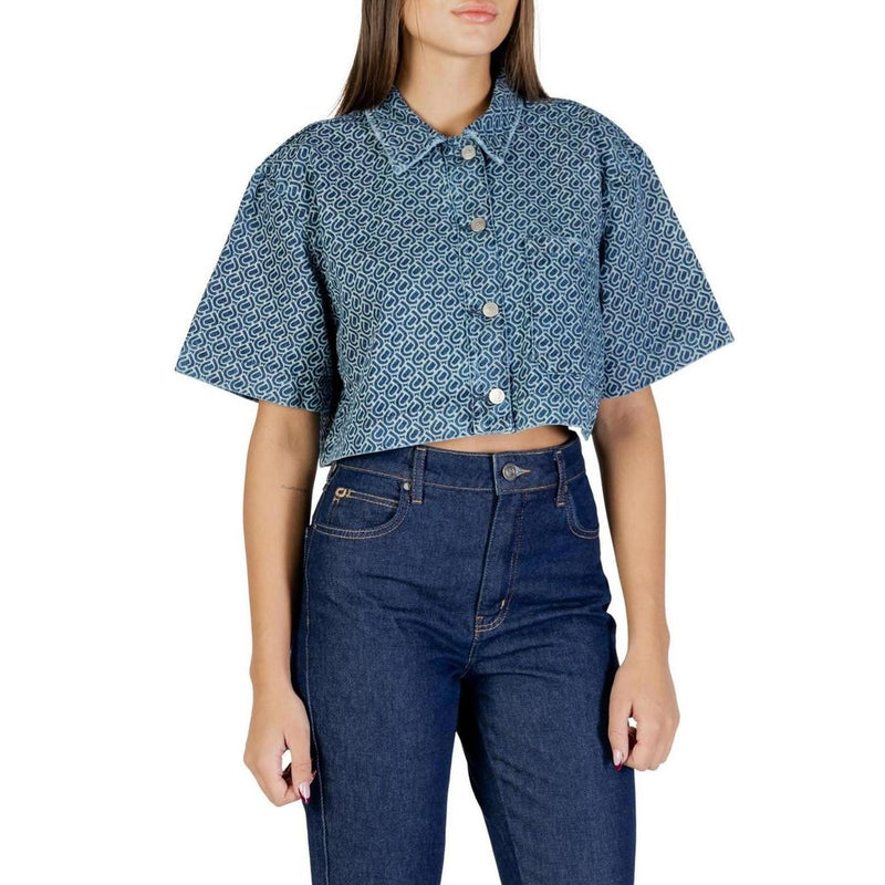 Colcci Blue Cotton Shortsleeve Shirt - Trendy Women's Top