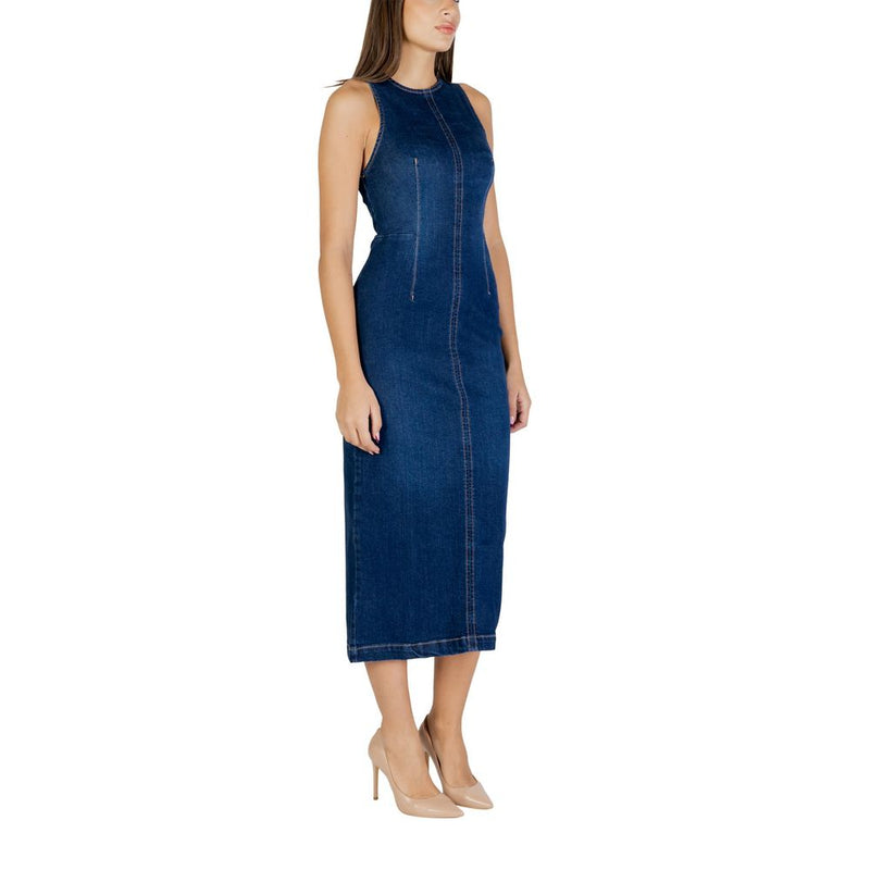 Colcci Blue Cotton Long Dress - Model 044.11.00193