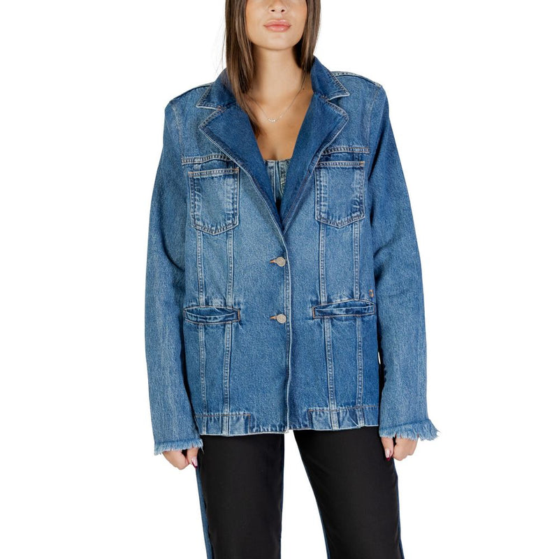 Colcci Blue Cotton Blazer for Women