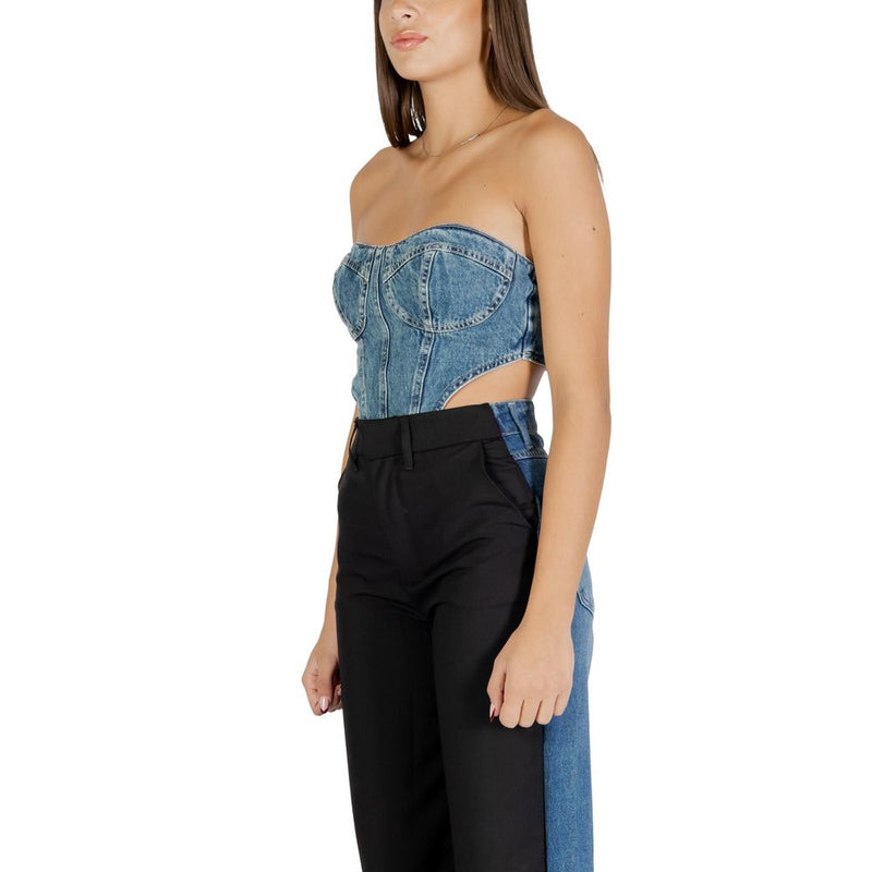 Colcci Blue Cotton Bustier Top for Women
