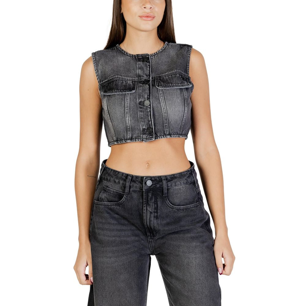 Colcci Black Cotton Waistcoat for Women