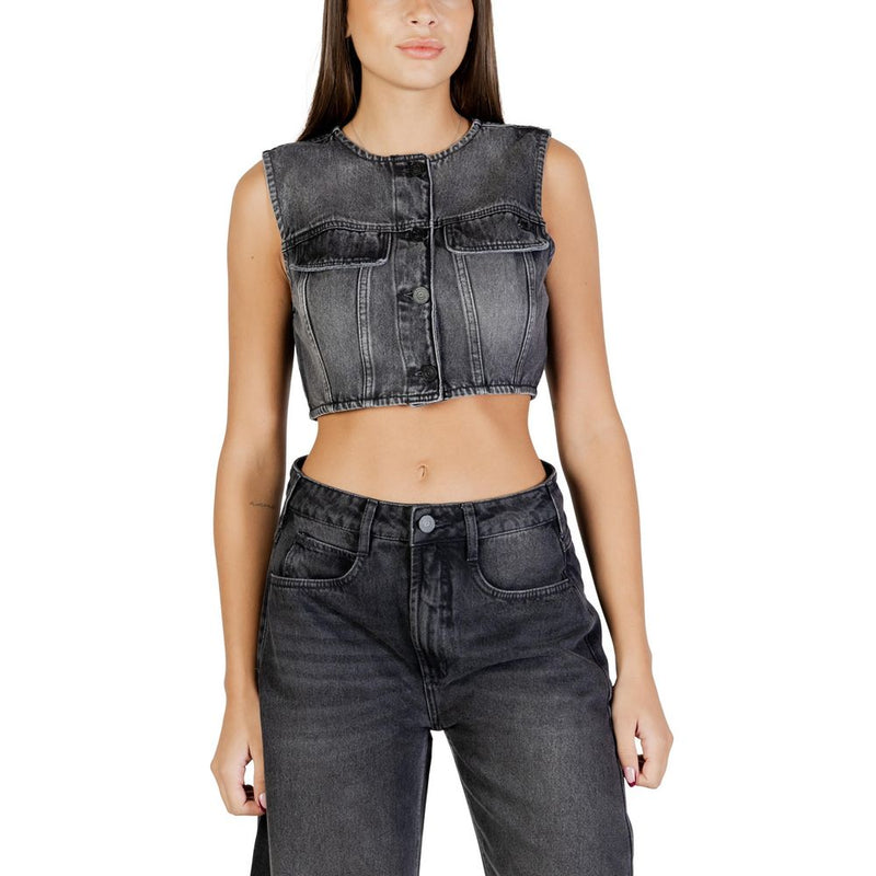 Colcci Black Cotton Waistcoat for Women
