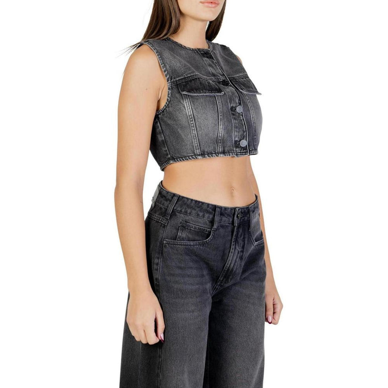 Colcci Black Cotton Waistcoat for Women