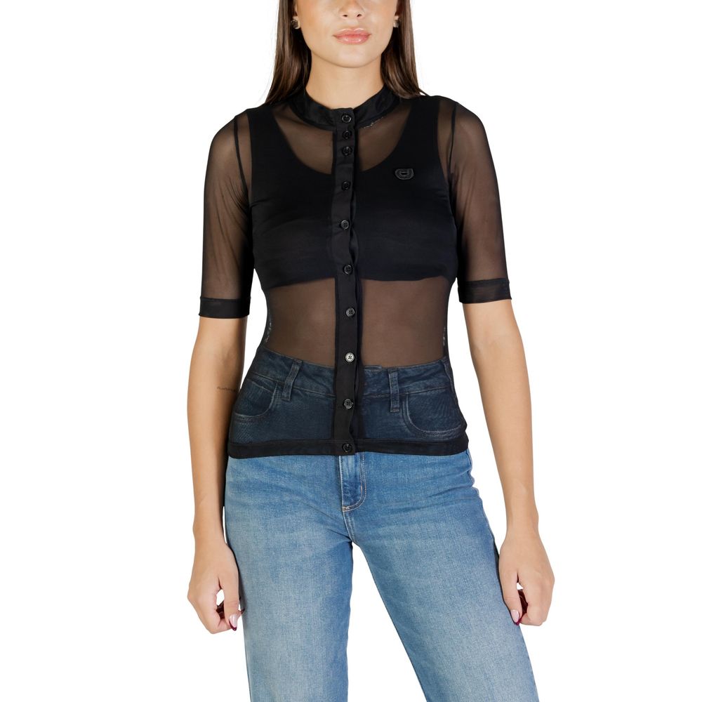 Colcci Blusa Tule Black Polyester Short-Sleeve Blouse