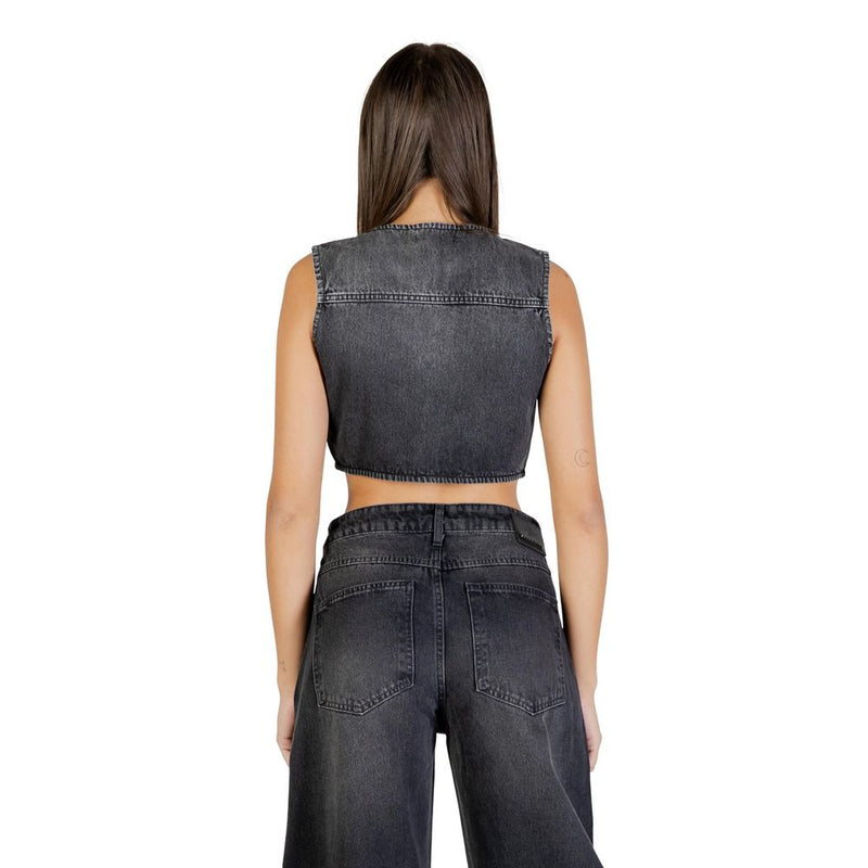 Colcci Black Cotton Waistcoat for Women