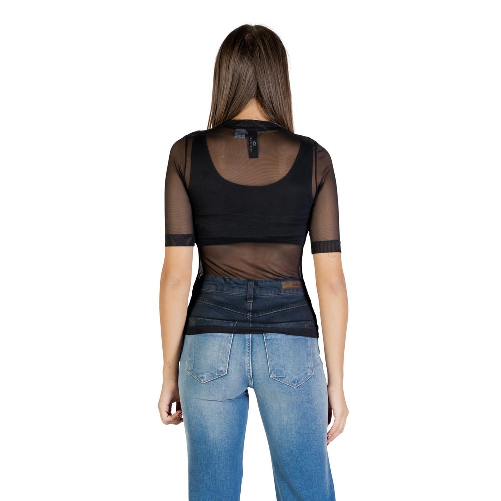 Colcci Blusa Tule Black Polyester Short-Sleeve Blouse