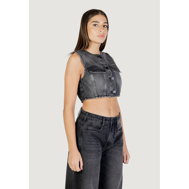 Colcci Black Cotton Waistcoat for Women