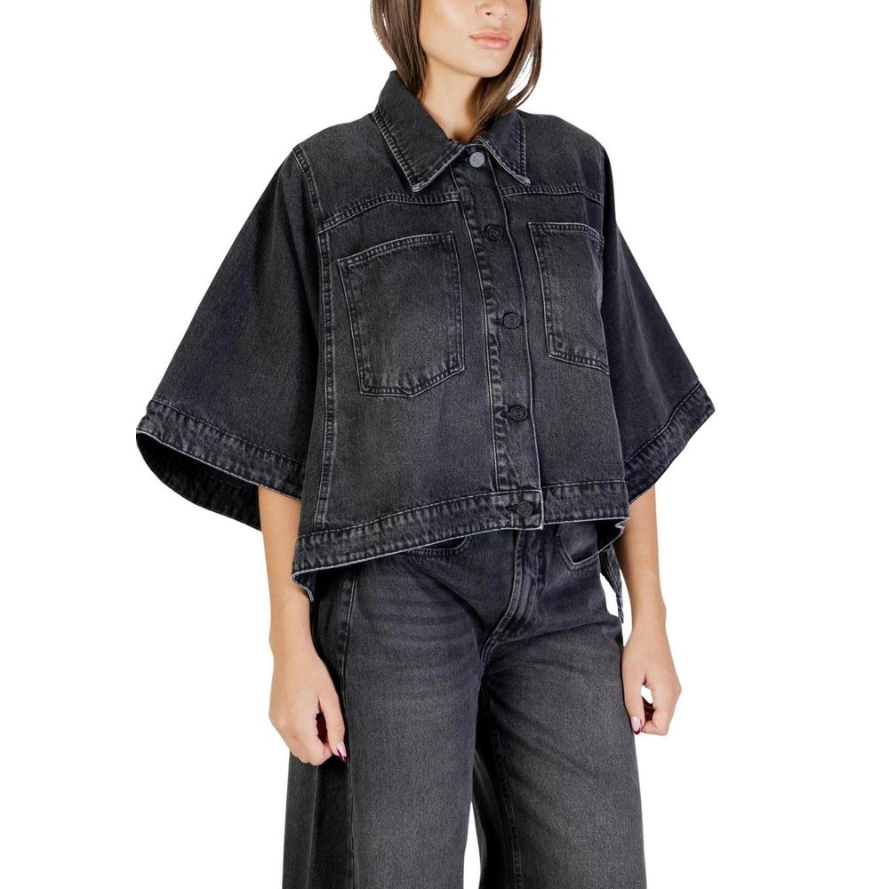Colcci Black Cotton Denim Jacket - Modern Casual Style