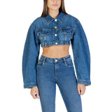 Colcci Blue Cotton Denim Jacket - Stylish Cropped Design