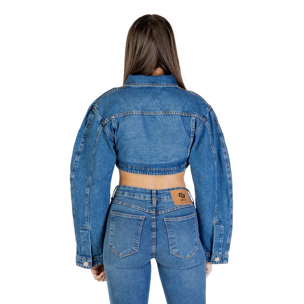 Colcci Blue Cotton Denim Jacket - Stylish Cropped Design