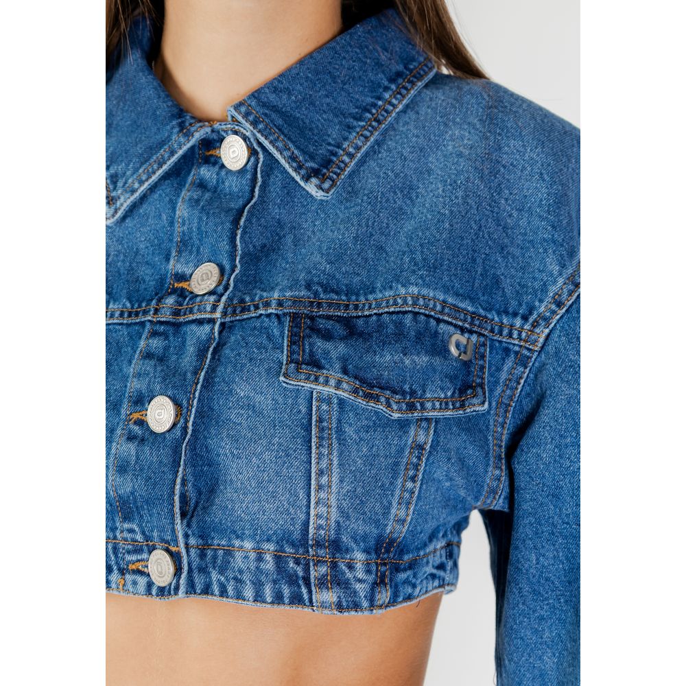 Colcci Blue Cotton Denim Jacket - Stylish Cropped Design