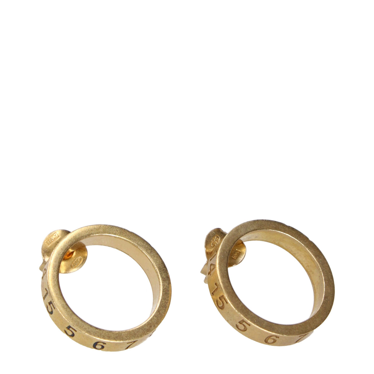 Maison Margiela Gold Silver Earrings with Vintage Effect
