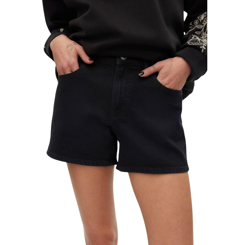 Vero Moda VMTESS MR Black Cotton Shorts for Women