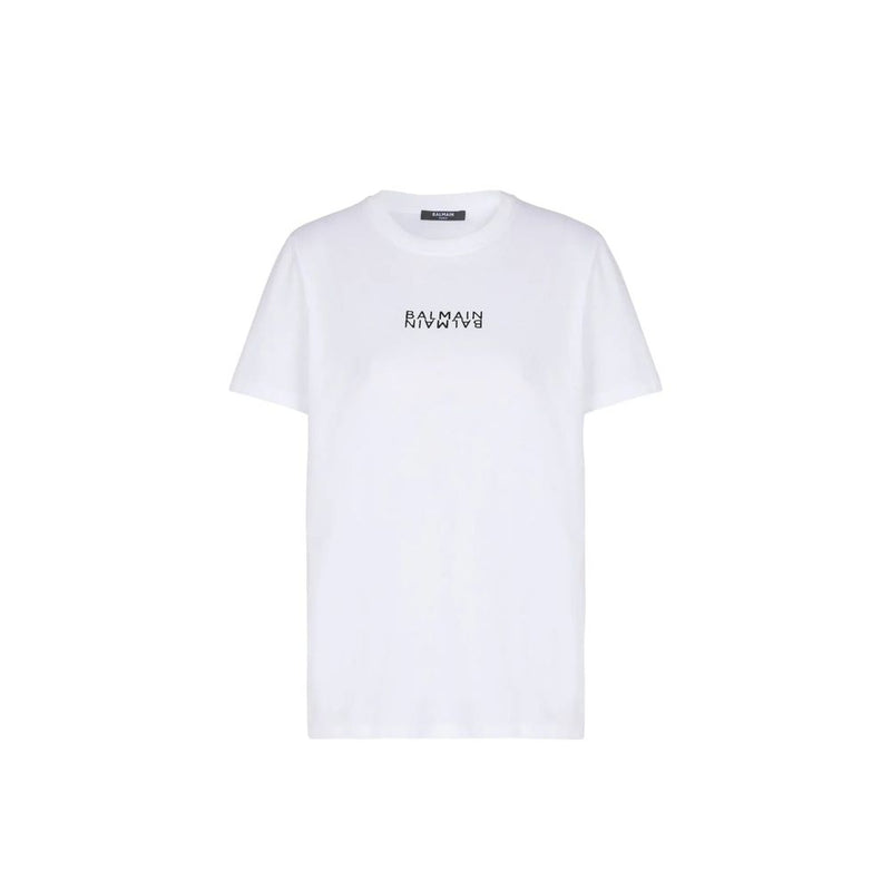Balmain White Cotton T-Shirt for Women