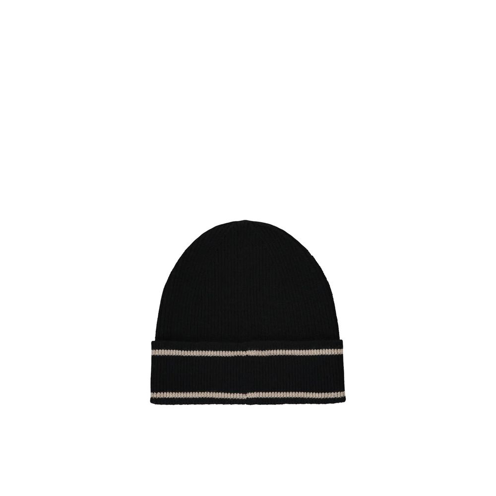 Balmain Black Merino Wool Beanie - Stylish & Warm
