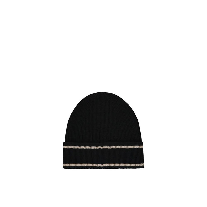 Balmain Black Merino Wool Beanie - Luxurious Winter Accessory