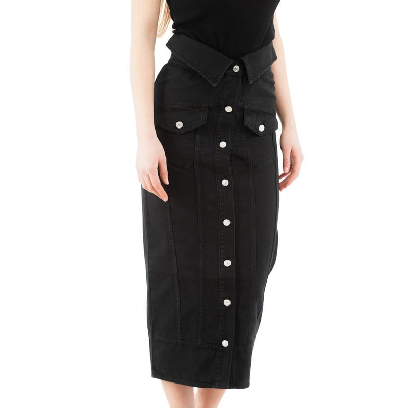 Moschino Black Cotton Midi Skirt for Women