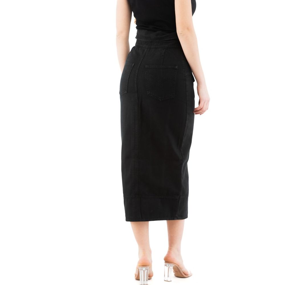 Moschino Black Cotton Midi Skirt - Chic and Trendy