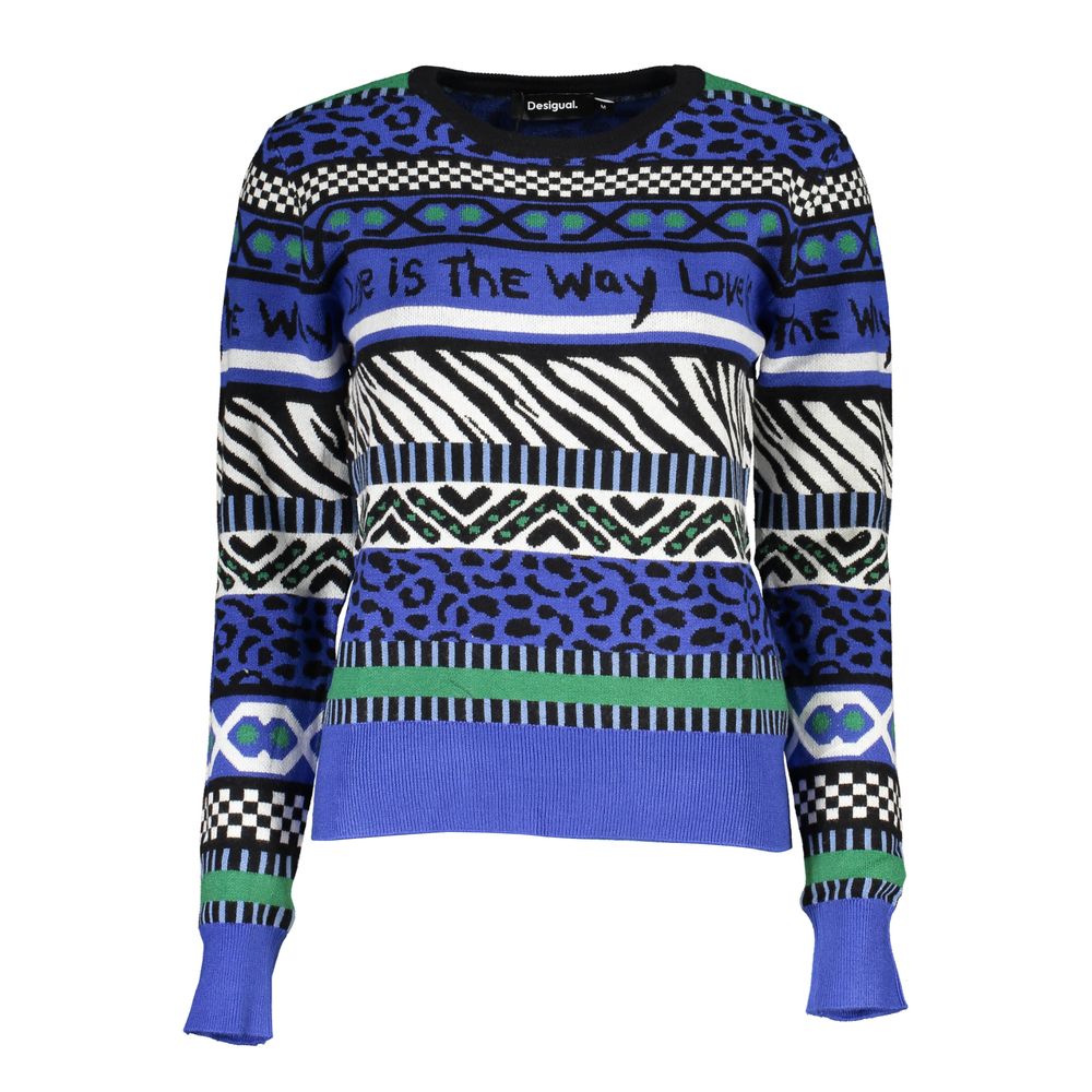 Desigual Blue Viscose Women Sweater - Chic & Comfortable