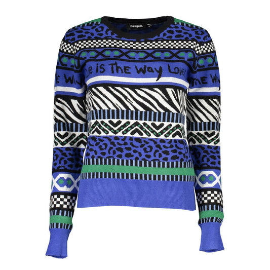 Desigual Blue Viscose Women Sweater - Chic & Comfortable