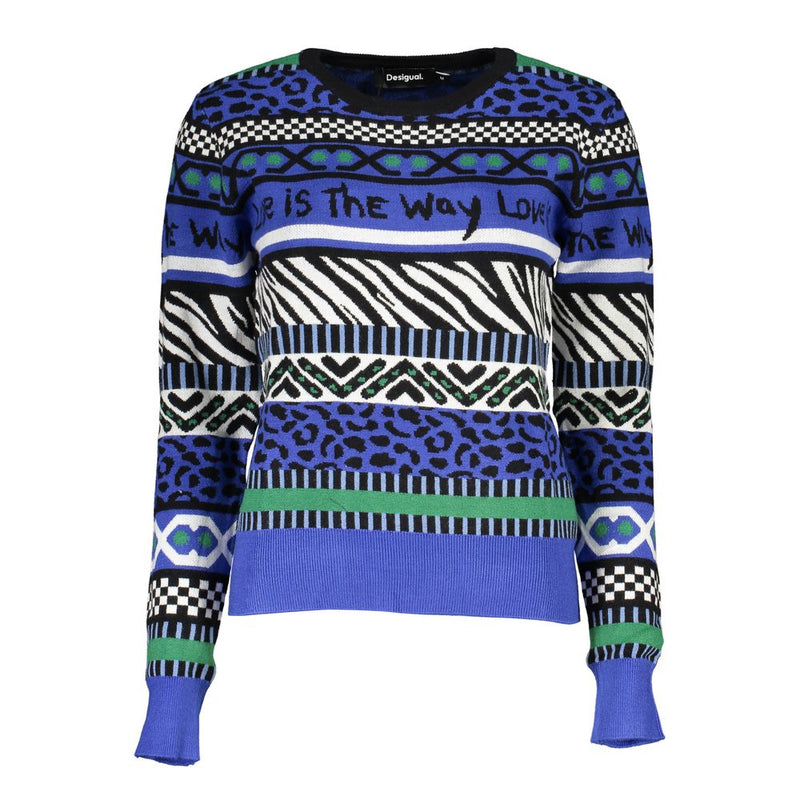 Desigual Blue Viscose Women Sweater - Chic & Comfortable