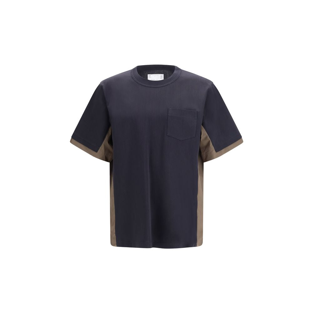 Sacai Black Cotton Sportswear T-Shirt for Men