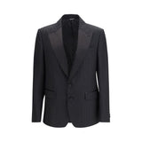 Blazer en molleton de laine noir Dolce & Gabbana