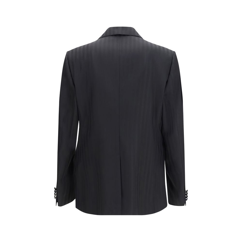 Blazer en molleton de laine noir Dolce & Gabbana