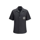 Chemise à manches courtes en coton noir Dolce & Gabbana