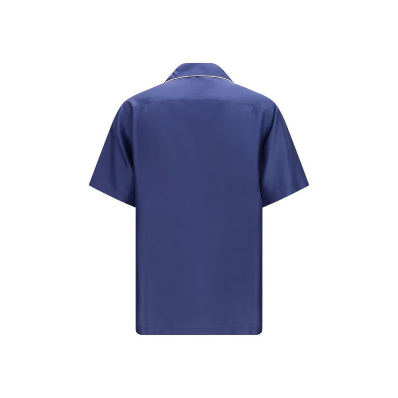 Chemise Dolce & Gabbana en soie bleue à manches courtes