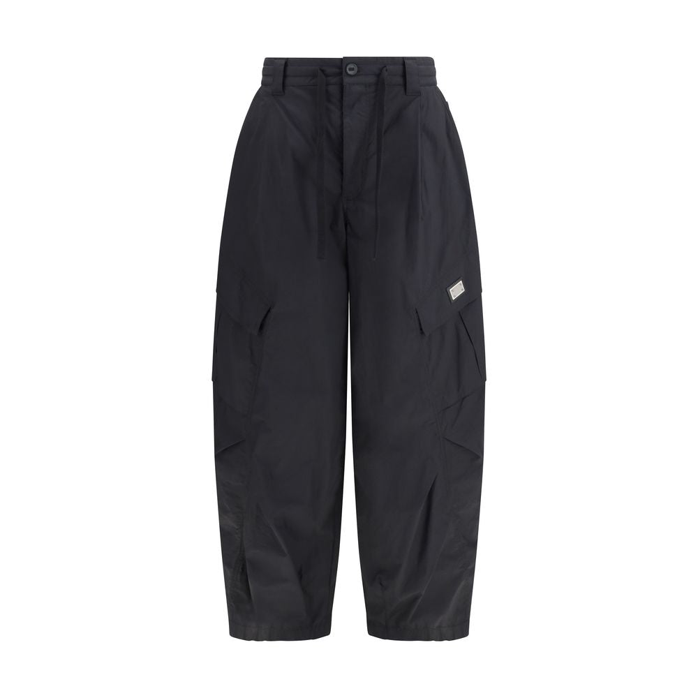 Pantalon cargo en coton noir Dolce &amp; Gabbana