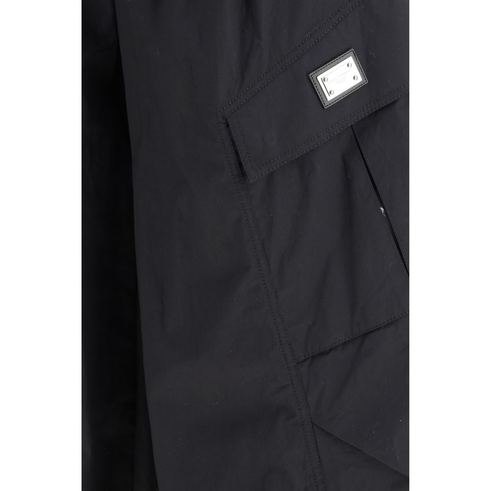 Pantalon cargo en coton noir Dolce &amp; Gabbana