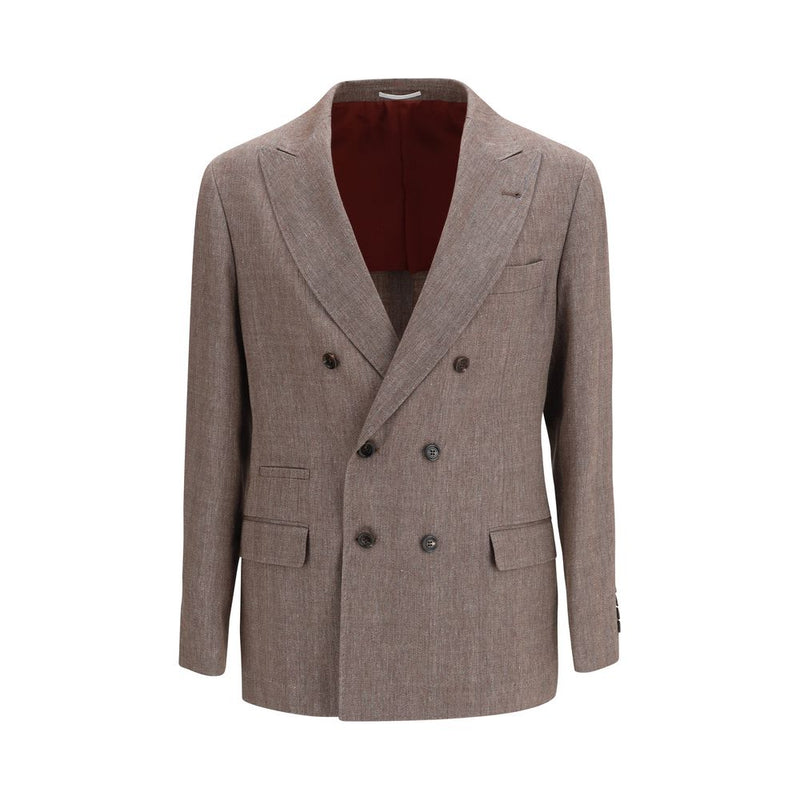 Brunello Cucinelli Bruine Linnen Blazer